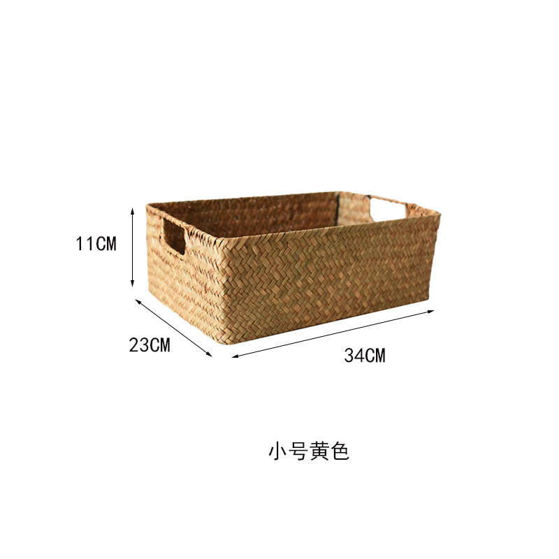 Rectangular Multi-Purpose Bamboo Woven Storage and Organizing Basket