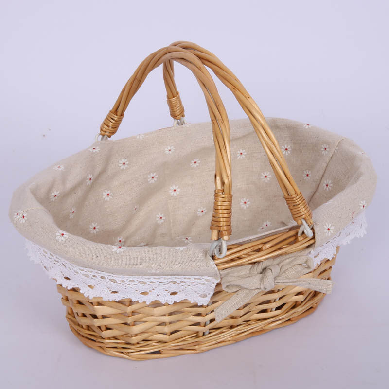 Classic Woven Picnic and Storage Basket with Sturdy Handles for Home and Outings