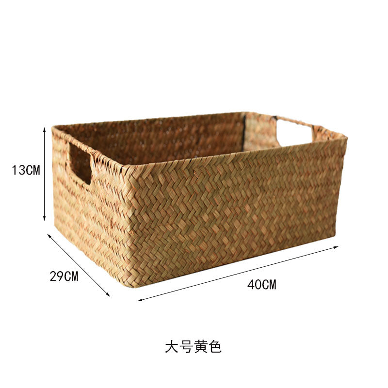 Rectangular Multi-Purpose Bamboo Woven Storage and Organizing Basket