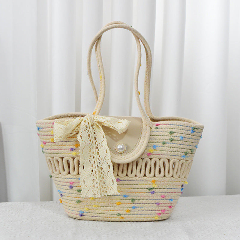 Versatile Woven Straw Bucket Bag for Travel, Beach, and Everyday Adventures