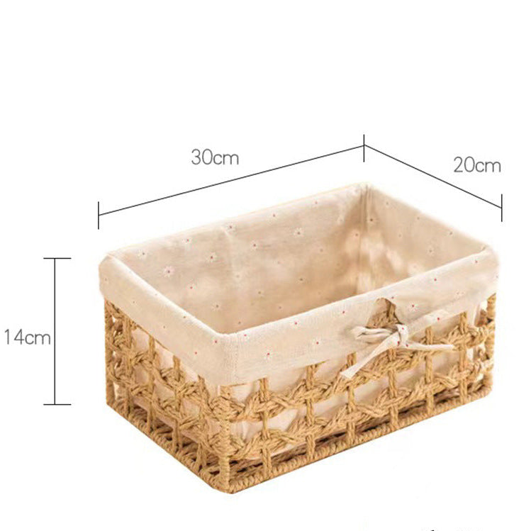 Natural Woven Storage Basket Set for Cosmetics, Snacks, and Coffee Table Items