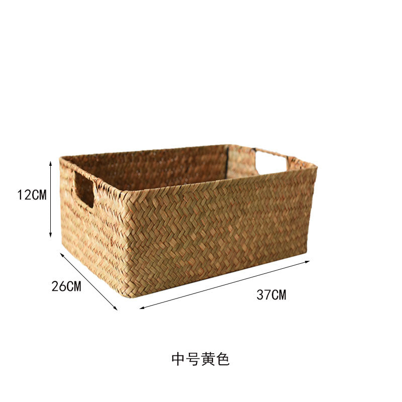 Rectangular Multi-Purpose Bamboo Woven Storage and Organizing Basket