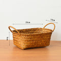 Double-Handled Woven Storage Basket for Fruit, Snacks, and Desktop Organization