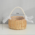 Elegant Woven Rattan Flower Basket for Wedding Aisle and Living Room Displays